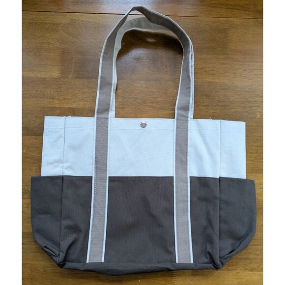 Buggies & Buds Canvas Tote Bag Shop Hop Central PA Pockets Tan Brown Craft - Picture 2 of 5